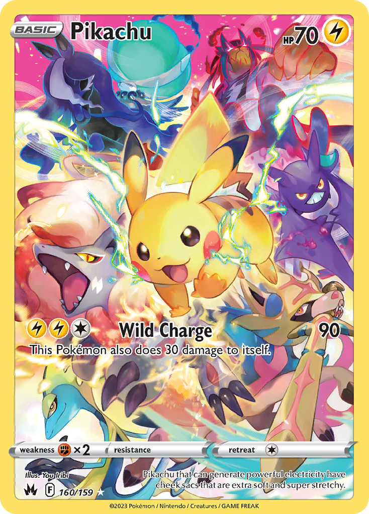Pokémon karta Pikachu 160/159 z edície Crown Zenith